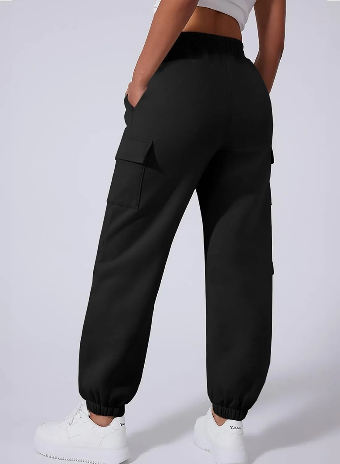 Aleumdr Womens Sweatpants Cargo Joggers Baggy Sweat Fall Pants Athletic Cotton Fleece Lined Casual Pants with Pockets