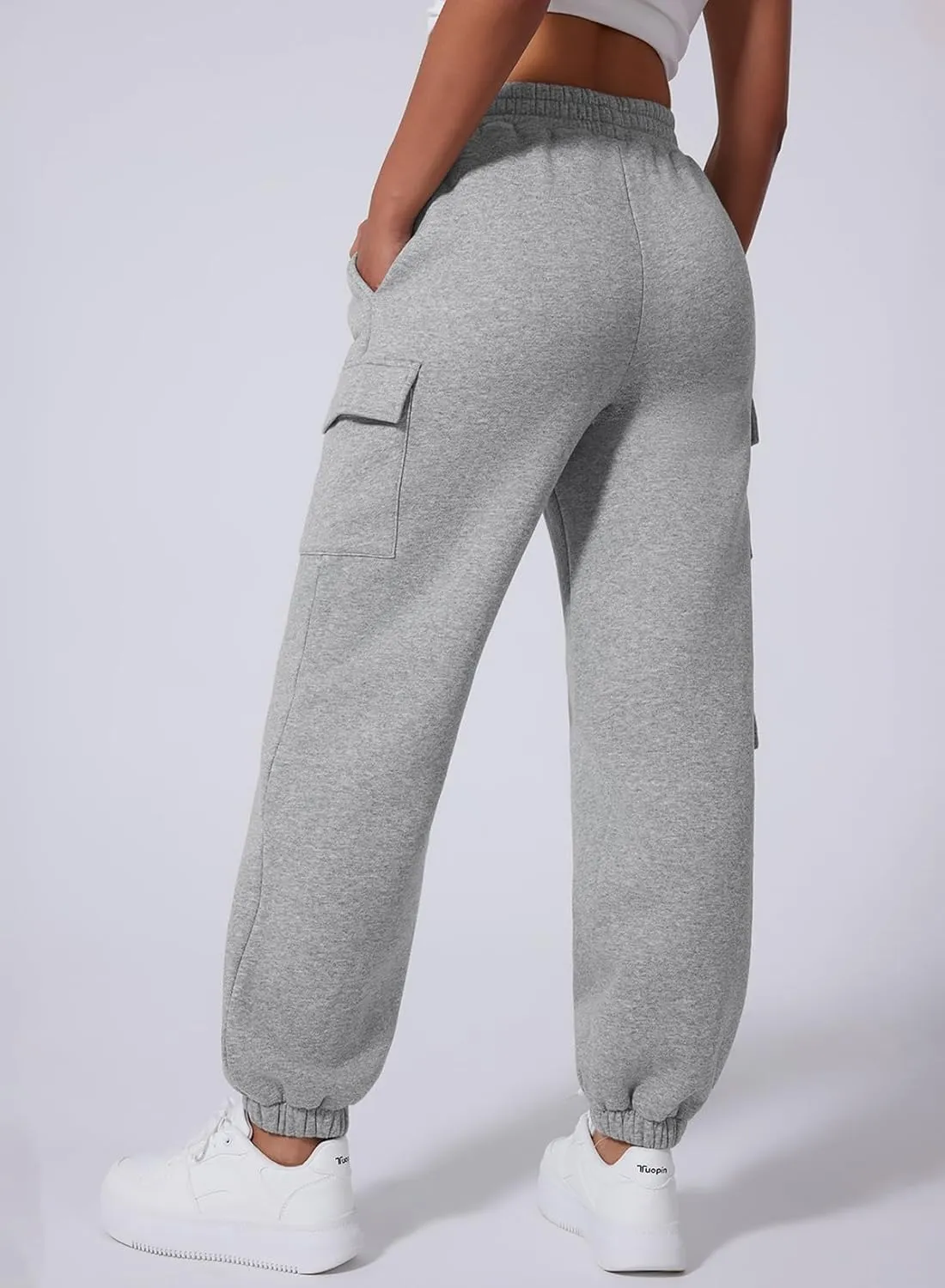 Aleumdr Womens Sweatpants Cargo Joggers Baggy Sweat Fall Pants Athletic Cotton Fleece Lined Casual Pants with Pockets