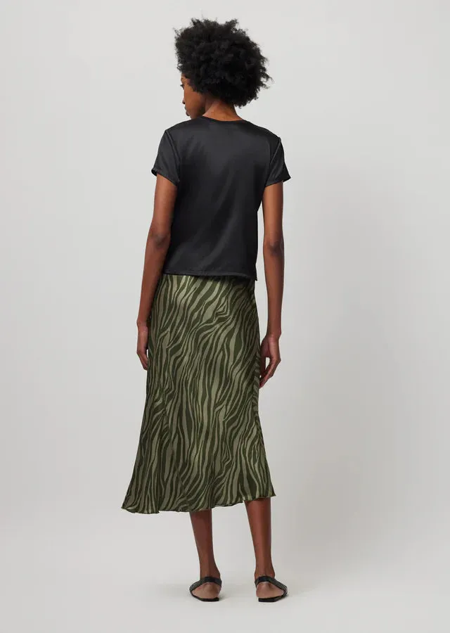 ATM-Stretch Satin Short Sleeve Tee Black
