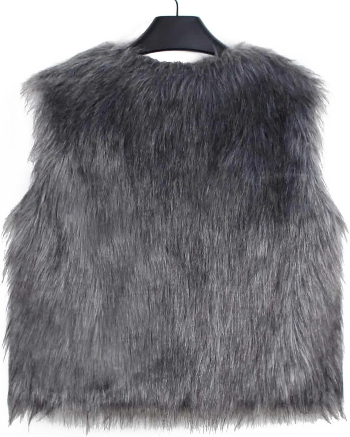 Binmer Faux Fur Vest Jacket for Women Sleeveless Open Front Winter Warm Waistcoat Fluffy Fuzzy Coat Soft Short Outerwear