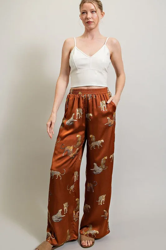 Brown Leopard Print Pants