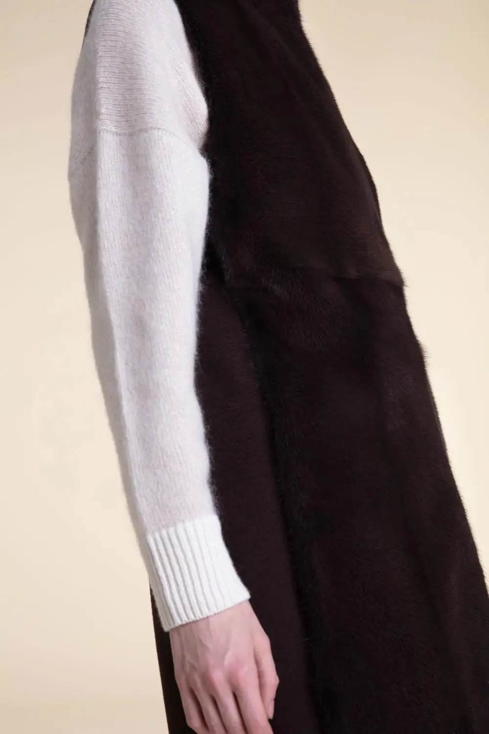 Brown mink vest