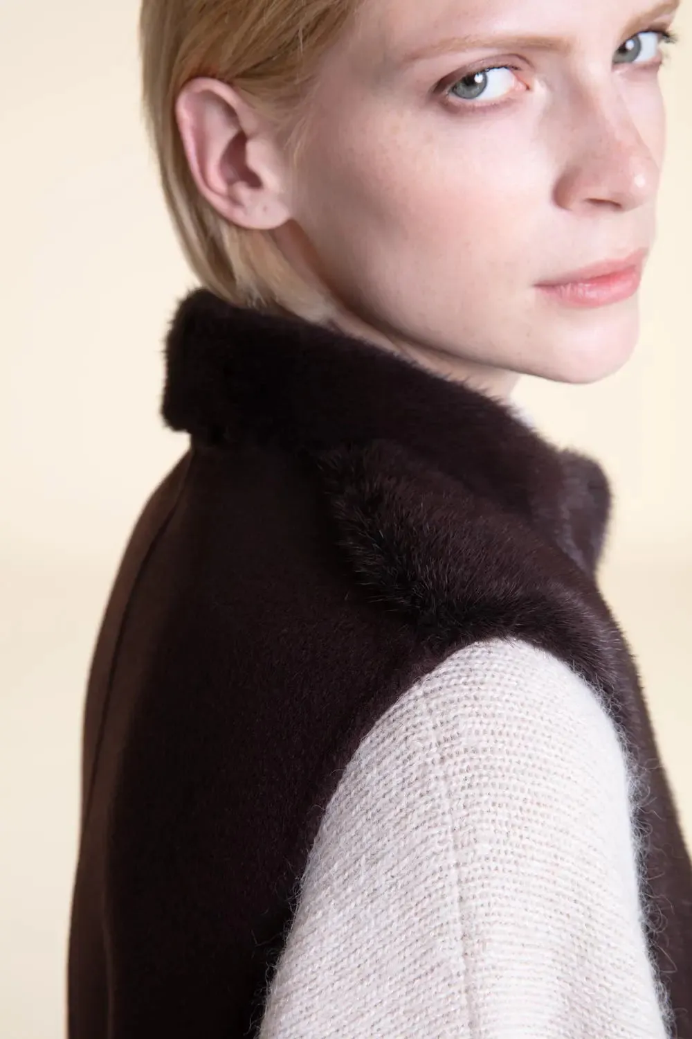 Brown mink vest
