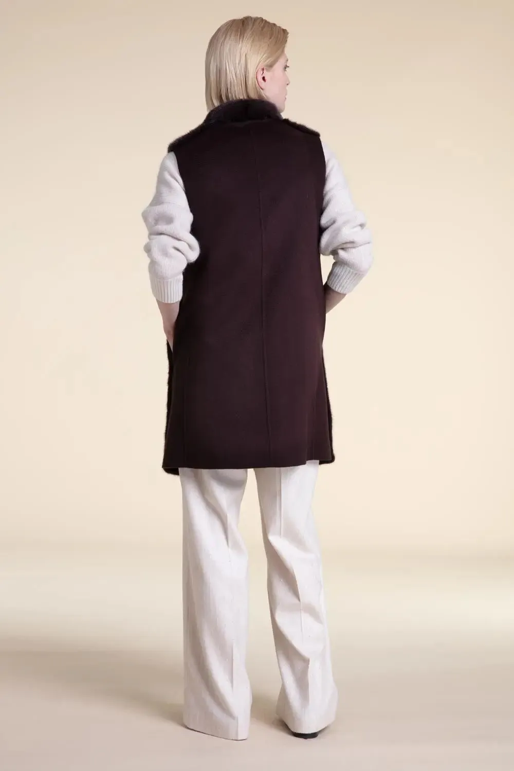 Brown mink vest