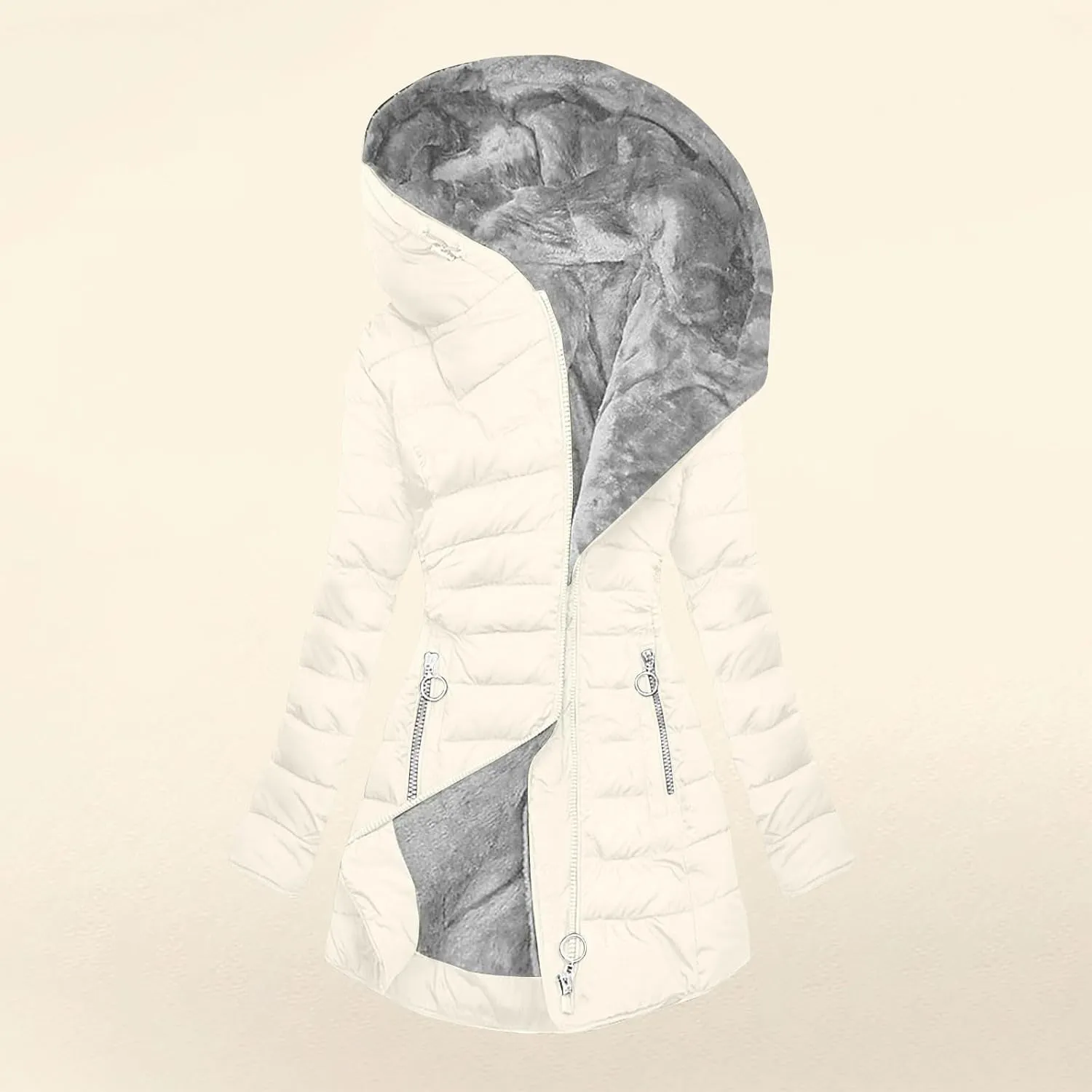Ceboyel Winter Coats For Women With Hood Fleece Lined Thicken Puffer Coat Sherpa Warm Jackets Trendy 2023 Outfits Clothes