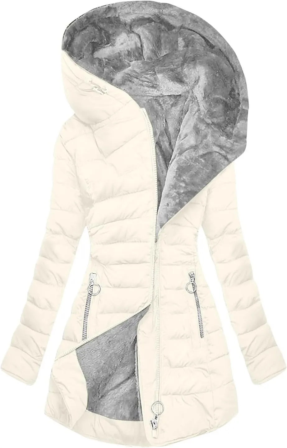 Ceboyel Winter Coats For Women With Hood Fleece Lined Thicken Puffer Coat Sherpa Warm Jackets Trendy 2023 Outfits Clothes