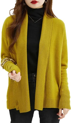 Dvbfufv Women's Merino Wool Cardigans Sweater Women's Fall Winter Fashion Warm Long Sleeve Knitted Cardigan Sweater