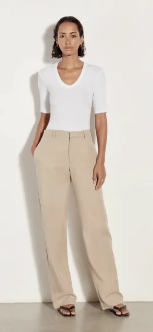 ENZA COSTA-Stretch Silk Knit Half Sleeve U White