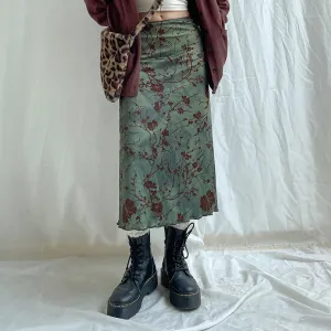 Fern Fleur Straight Midi Skirt