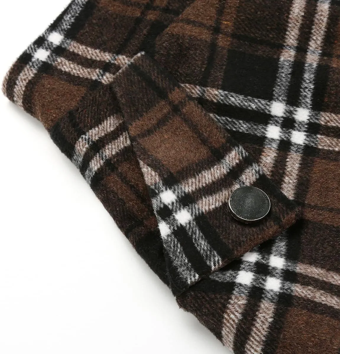 IDEALSANXUN Womens Fall Winter High Waisted Wool Plaid A-line Long Skirt