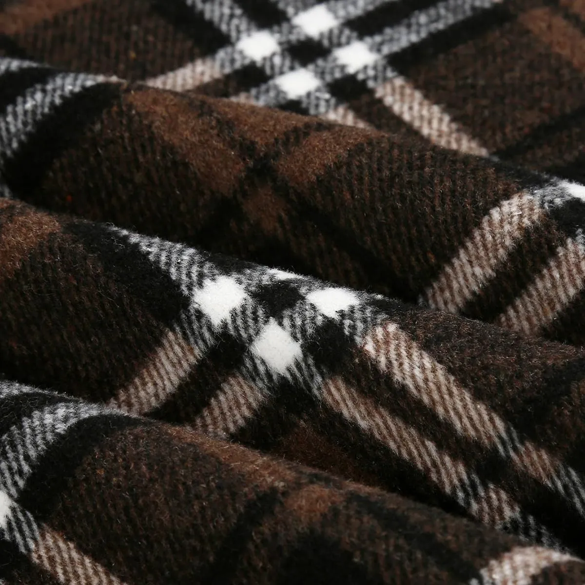 IDEALSANXUN Womens Fall Winter High Waisted Wool Plaid A-line Long Skirt