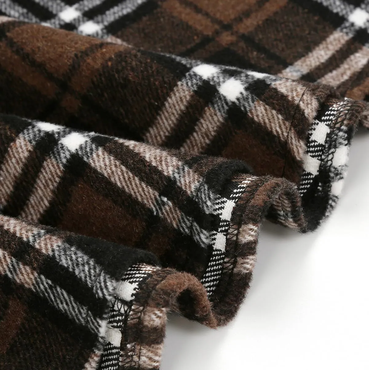 IDEALSANXUN Womens Fall Winter High Waisted Wool Plaid A-line Long Skirt