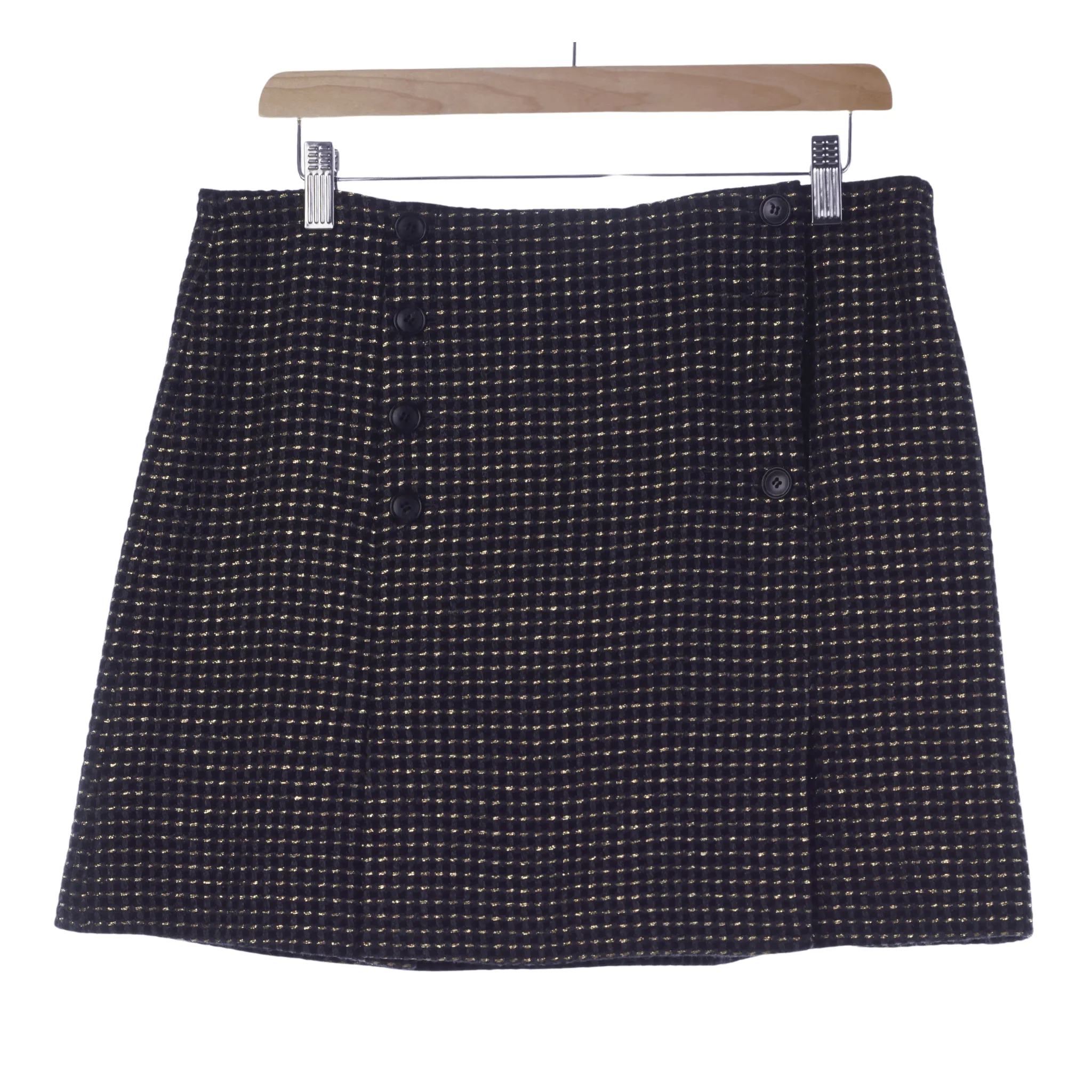 Jesire Wool Mix Skirt Black Grey and Mettalic UK Size 14 BNWT