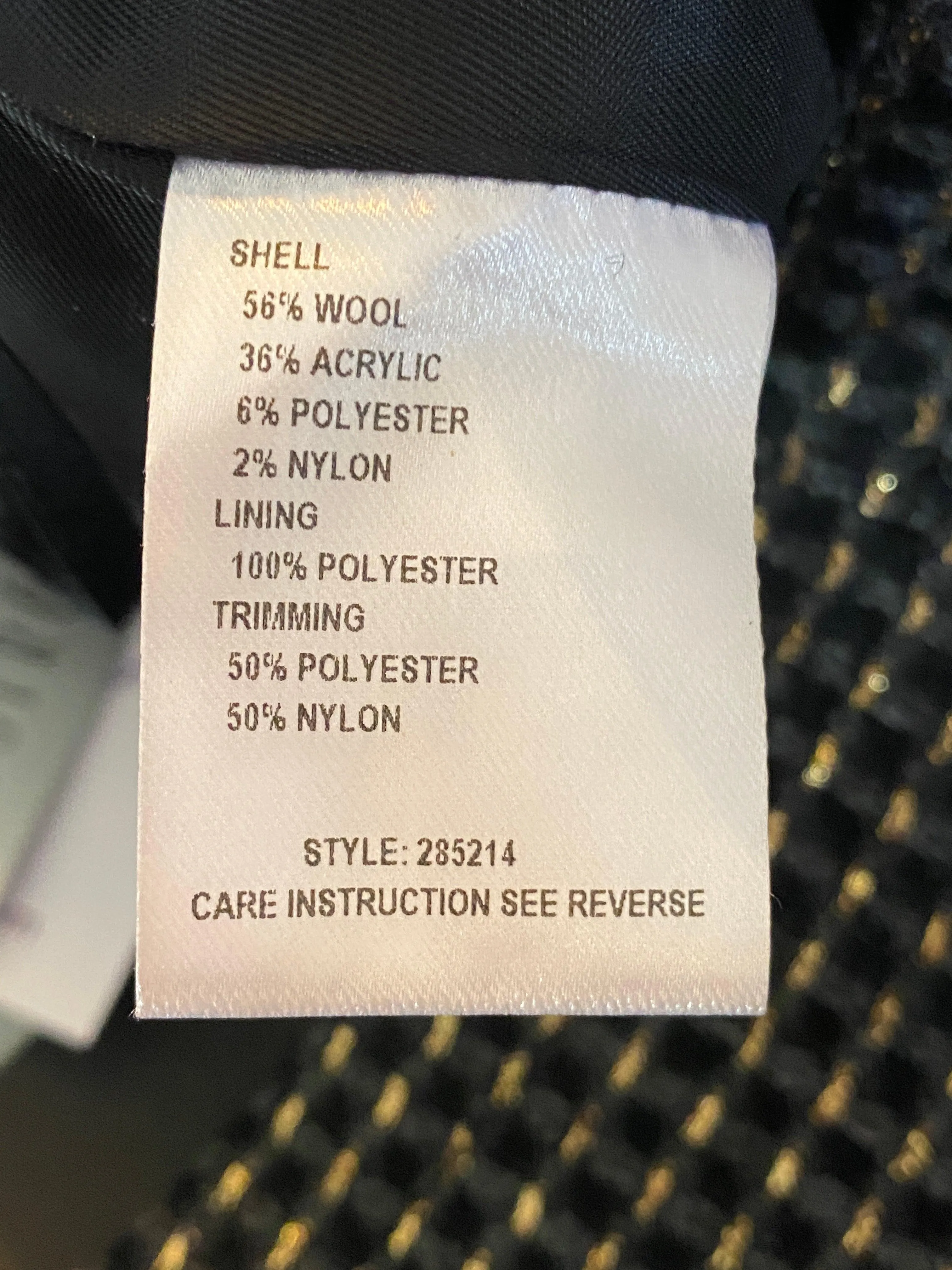 Jesire Wool Mix Skirt Black Grey and Mettalic UK Size 14 BNWT