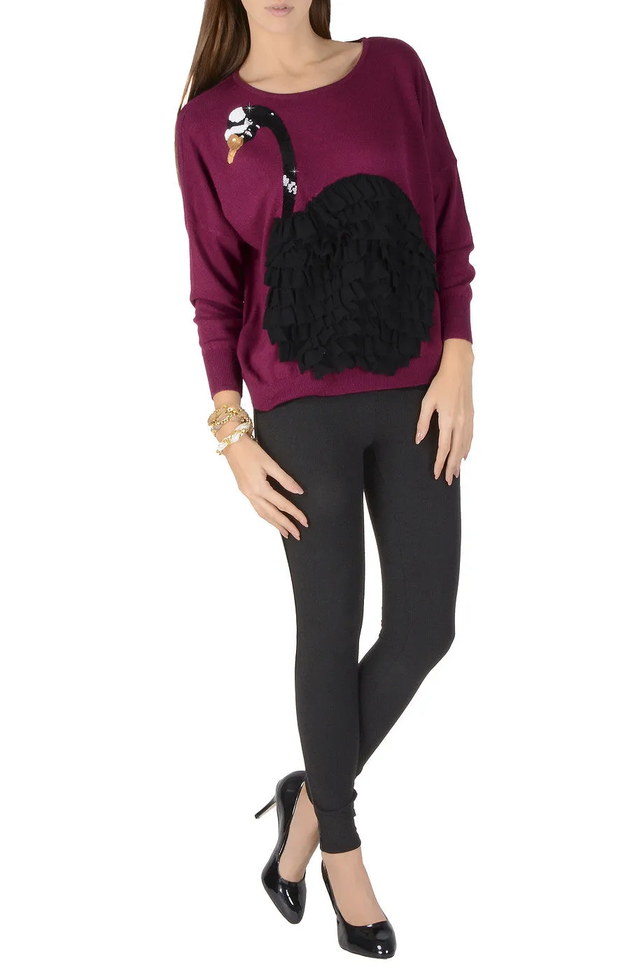 LONDON BLACK SWAN Prune Sweater