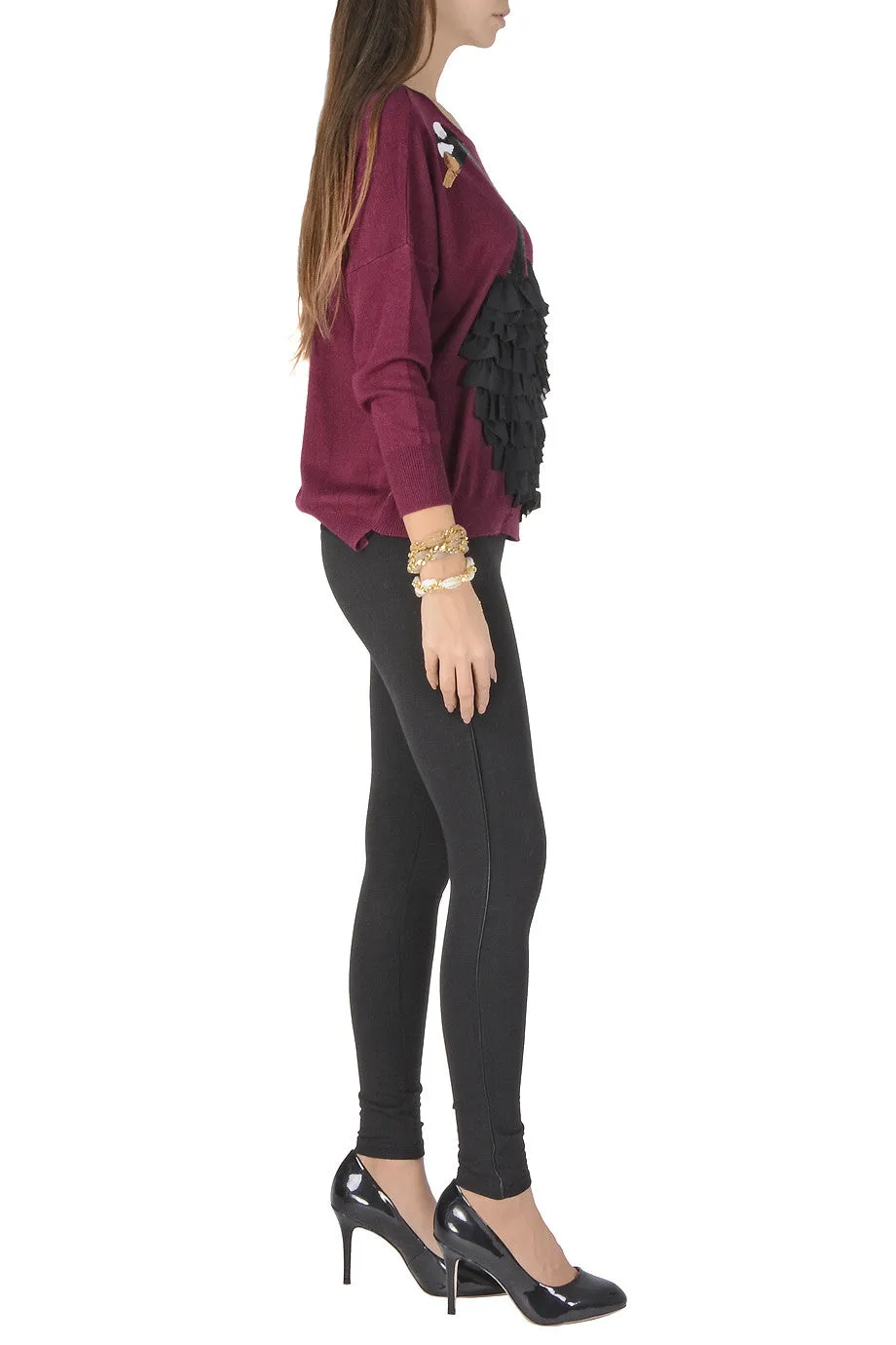 LONDON BLACK SWAN Prune Sweater
