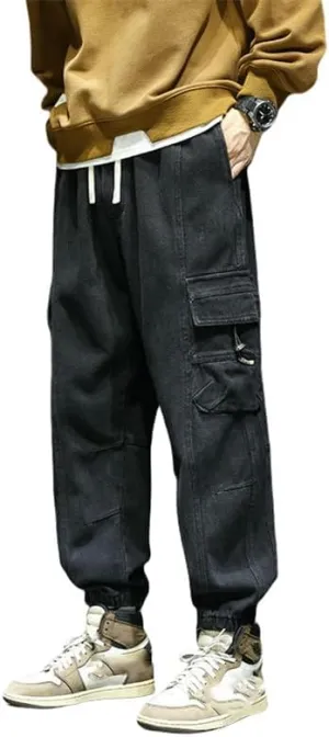 Men's Spring Autumn Winter American Style Cotton Cuffed Hem Versatile Casual Cargo Joggers