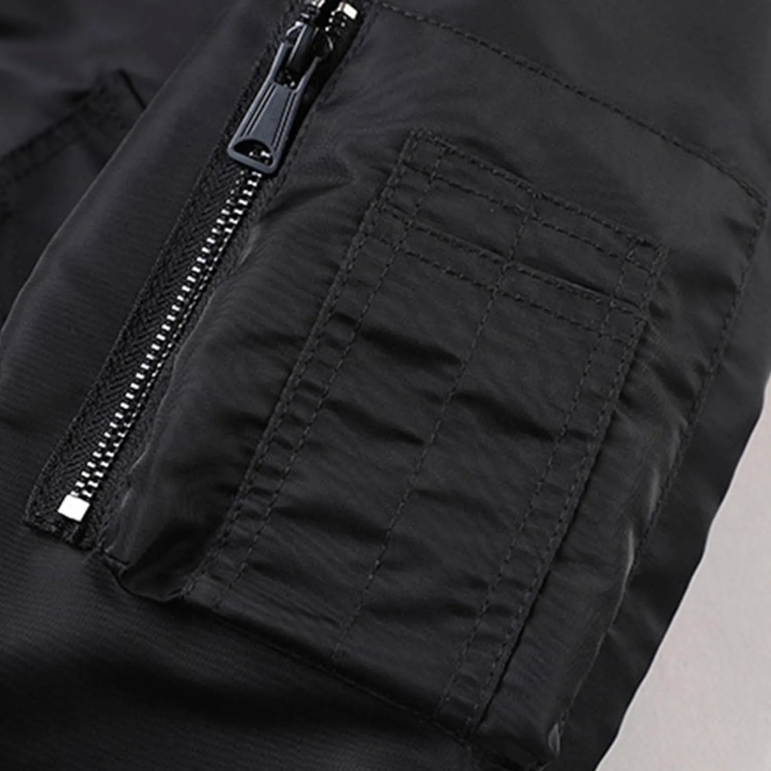 Men'S Windproof Bomber Jacket Full Zip Winter Warm Padded Coats Outwear Casual Military Jacket Multi-Pocket