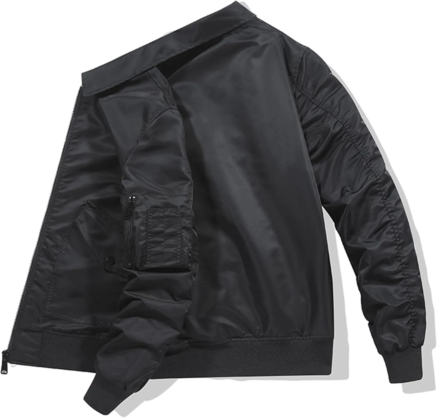 Men'S Windproof Bomber Jacket Full Zip Winter Warm Padded Coats Outwear Casual Military Jacket Multi-Pocket