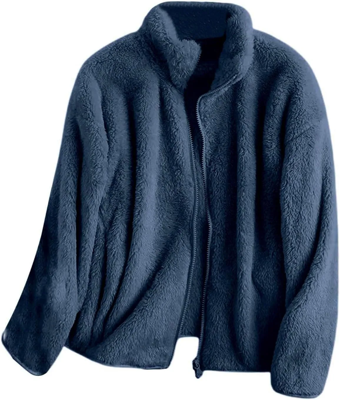 Sherpa Jacket Women Lightweight Fleece Zip Up Jackets Long Sleeve Cozy Soft Fluffy Fuzzy Sweater Coats with Pockets