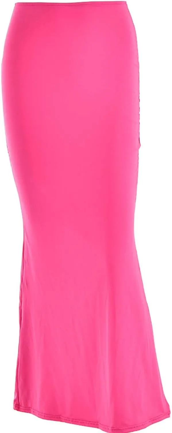 Sleek & Sexy Pure Color Bodycon Midi Skirt for Women Versatile High Waist Pencil Skirt Skirt Topper