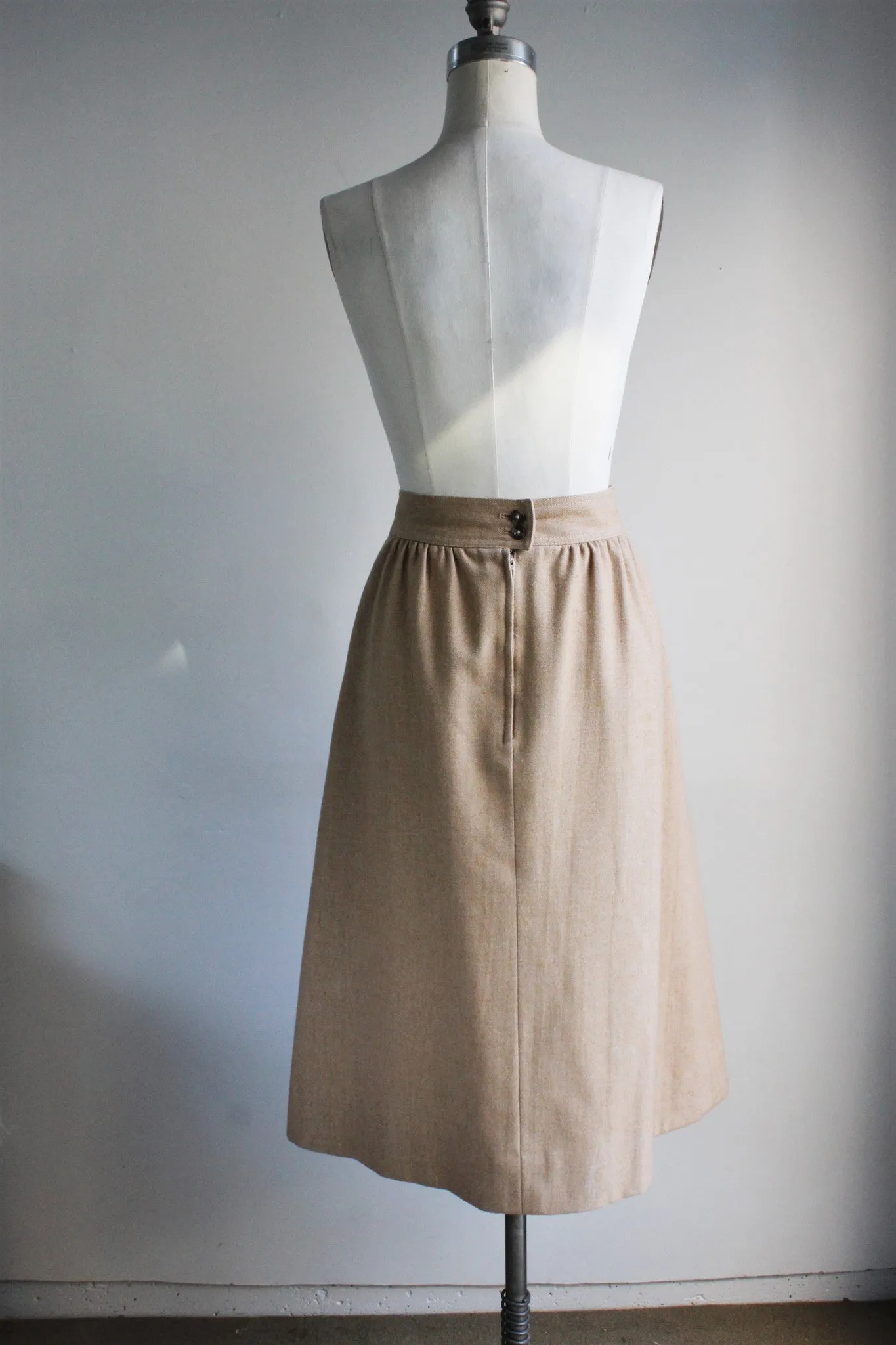 Vintage 1970s Camel Wool Blend Skirt