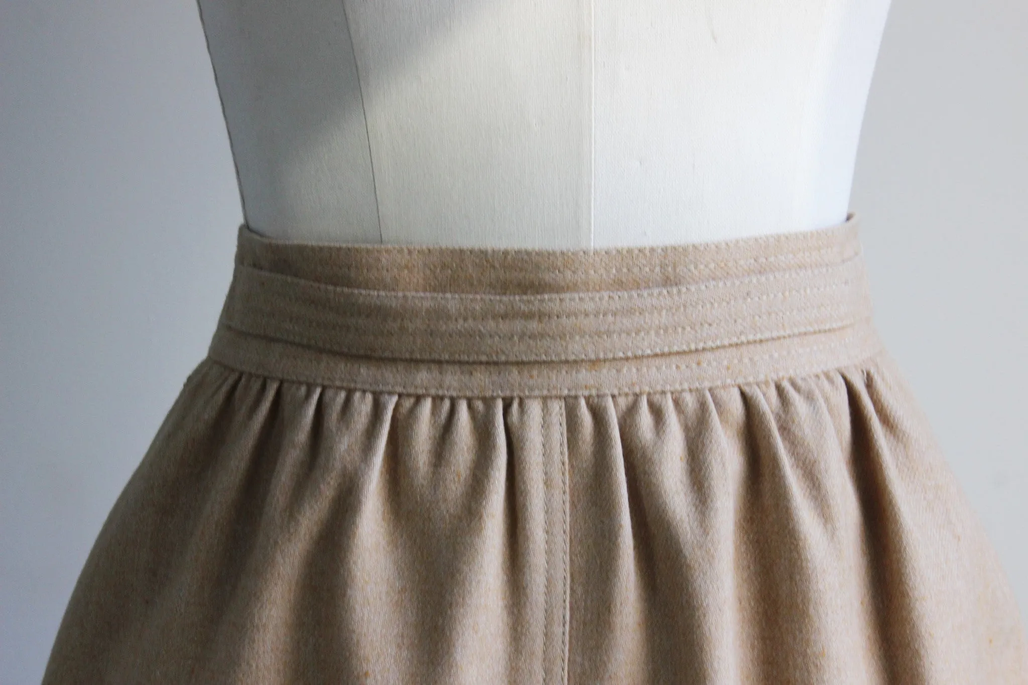 Vintage 1970s Camel Wool Blend Skirt
