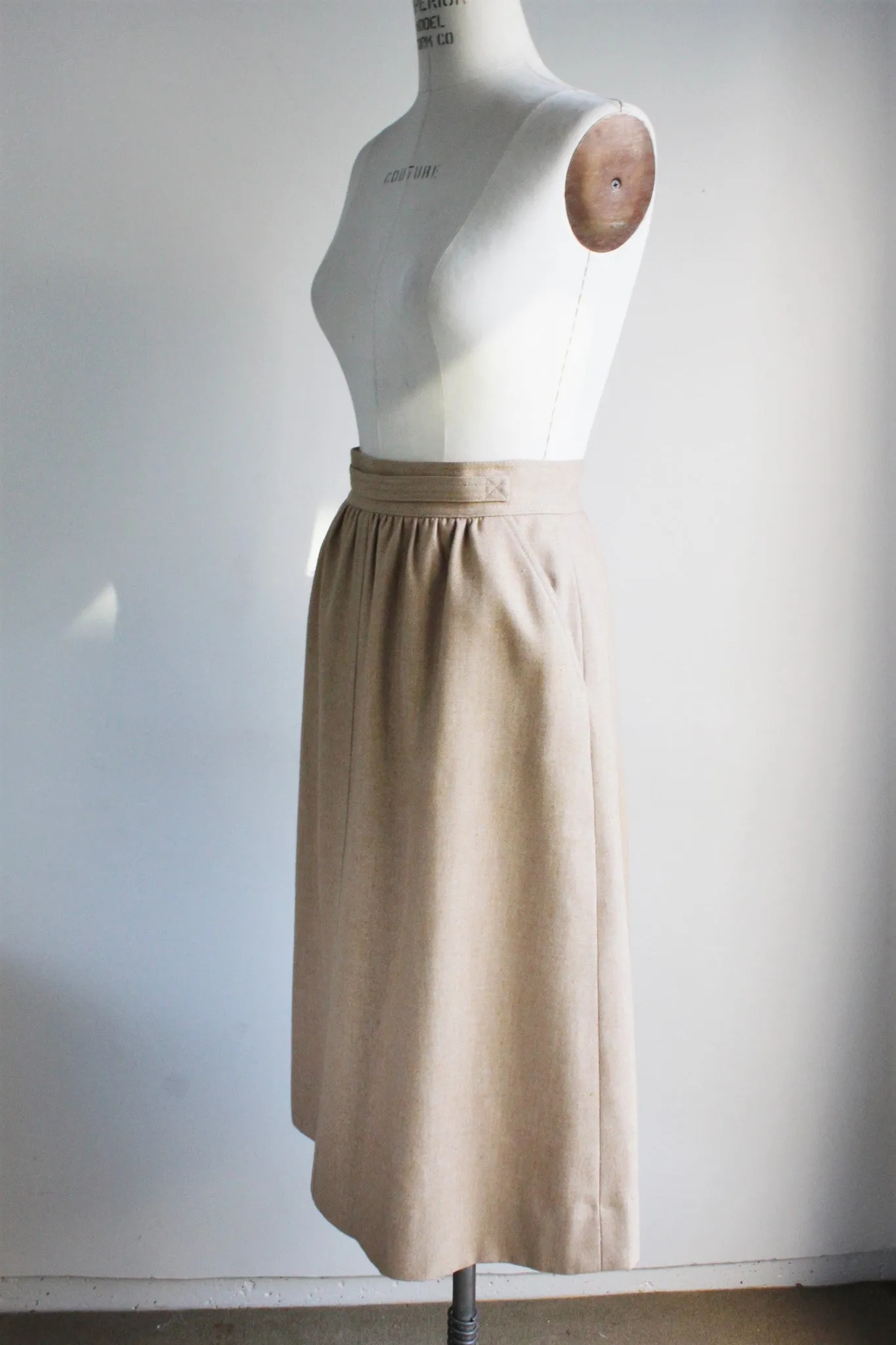 Vintage 1970s Camel Wool Blend Skirt