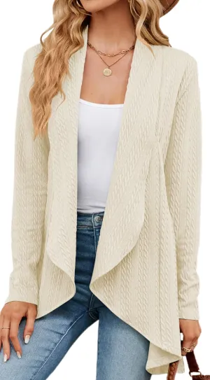 Women's Open Front Casual Long Sleeve Loose Chunky Knit Cardigan Sweater Knit Classic Sweaters Cardigan