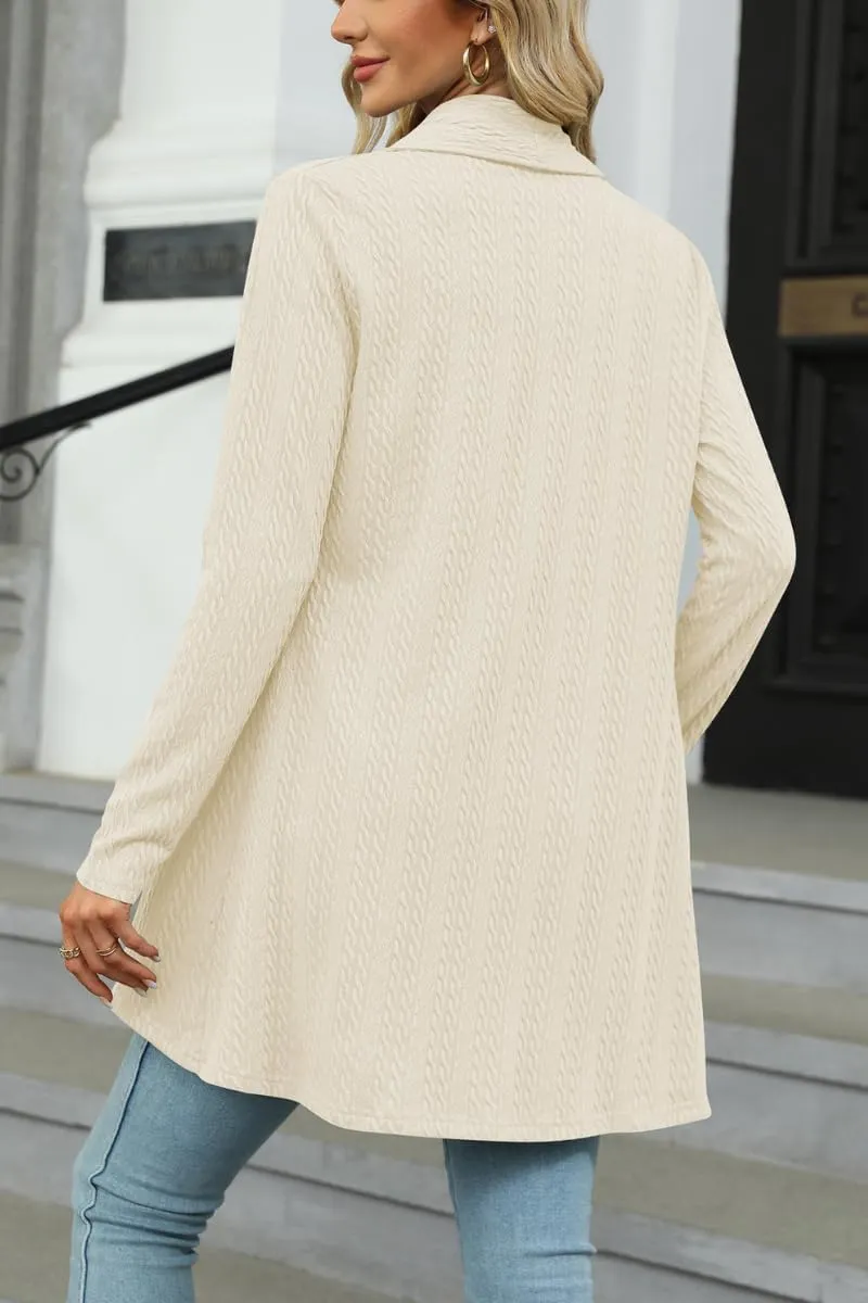Women's Open Front Casual Long Sleeve Loose Chunky Knit Cardigan Sweater Knit Classic Sweaters Cardigan