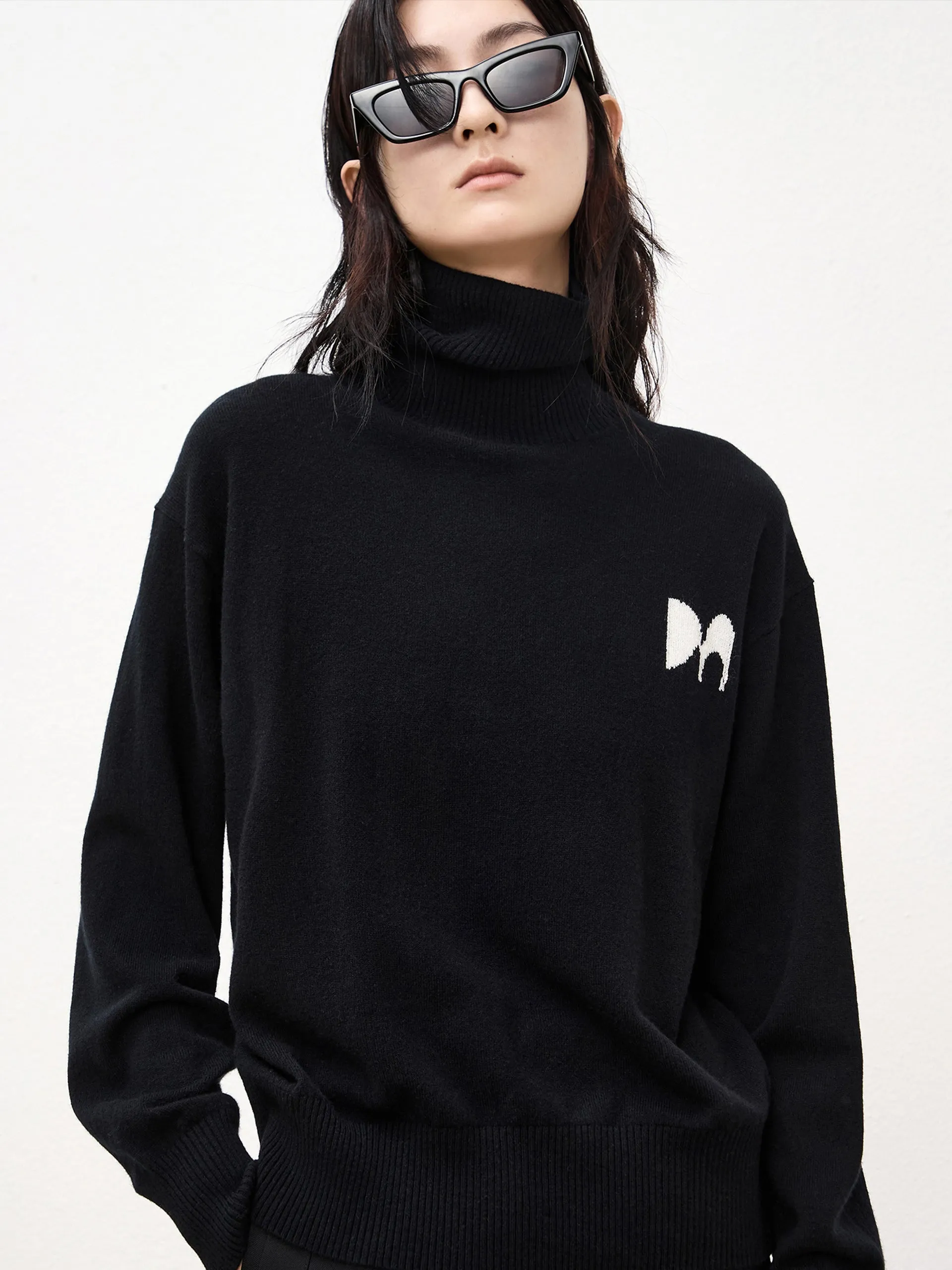 Wool Blend Turtleneck Sweater