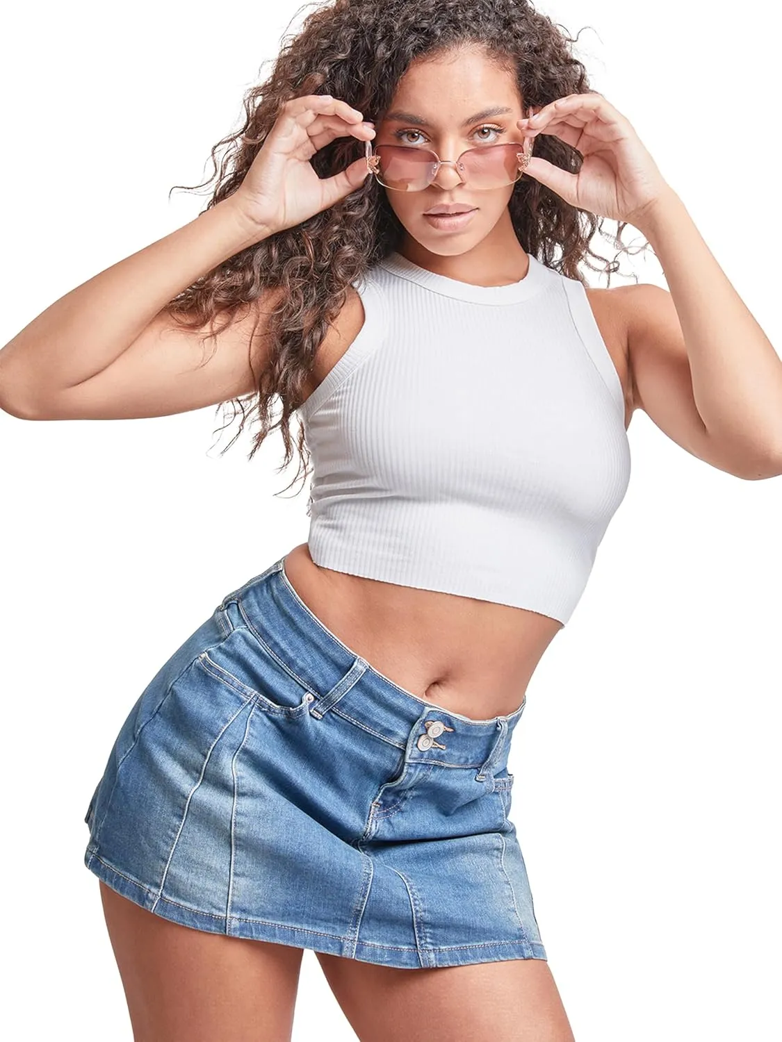 YMI Jeans Womens Denim Micro Skirt